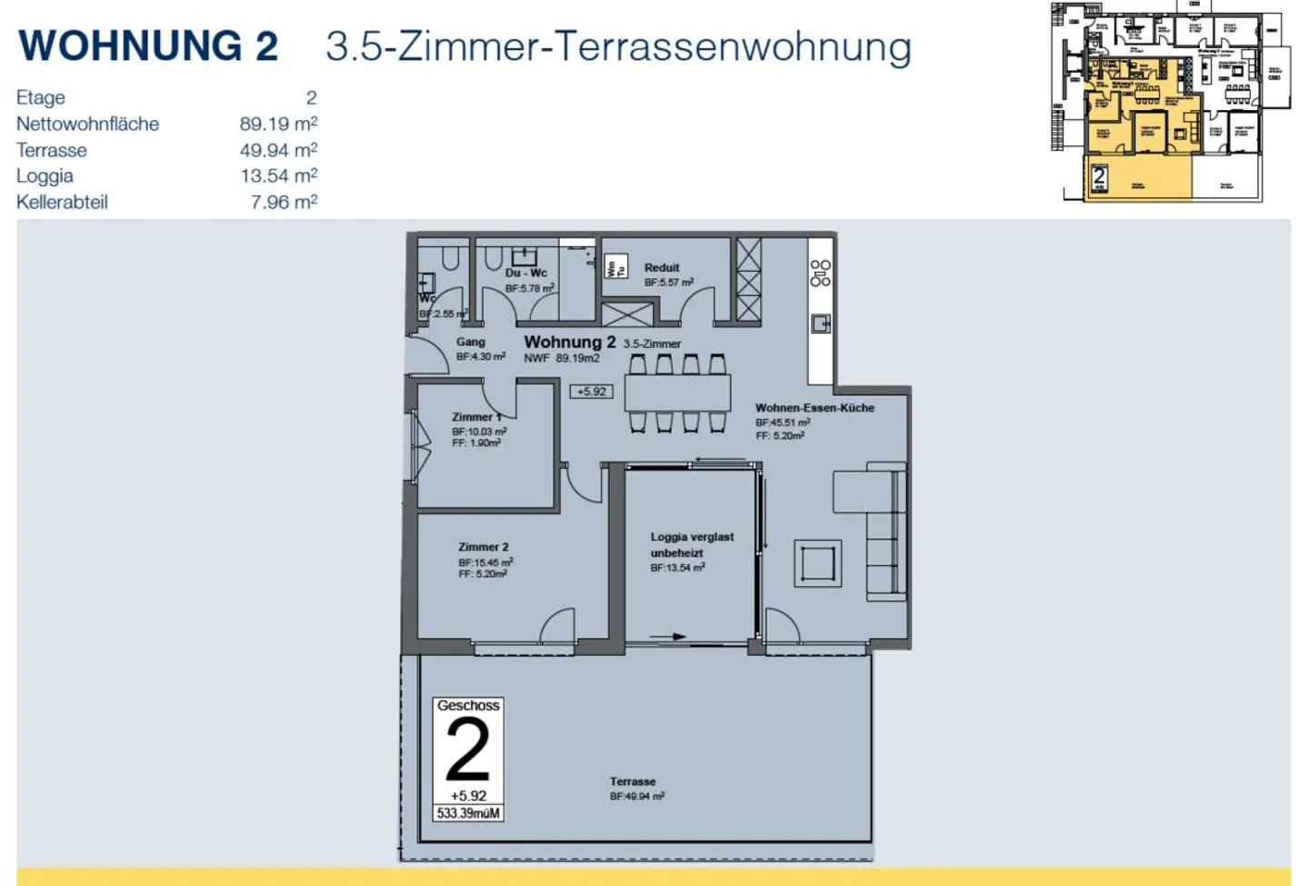 WG2 | 3.5-Room Terrace Apartment in a Sunny, Central Location - Photo 5 of 7