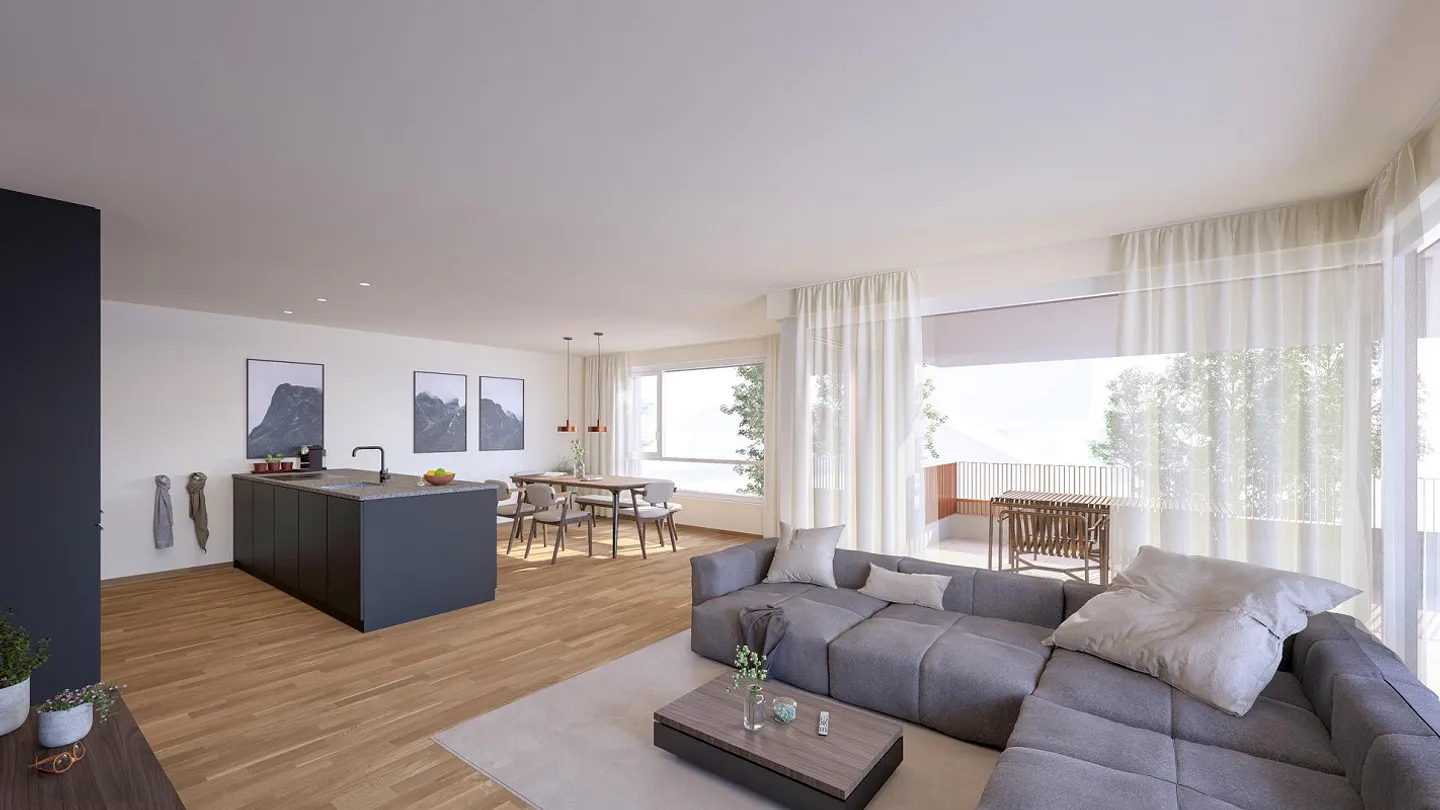 Moderne 3.5-Zimmer Wohnung mit Balkon - Foto 2 von 11