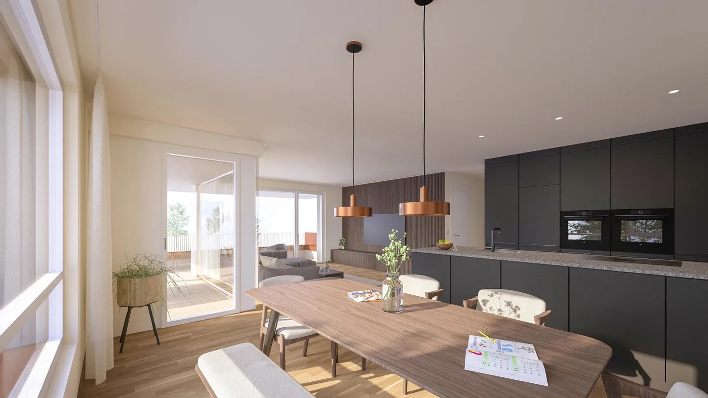 Moderne 3.5-Zimmer Wohnung mit Balkon - Foto 3 von 11