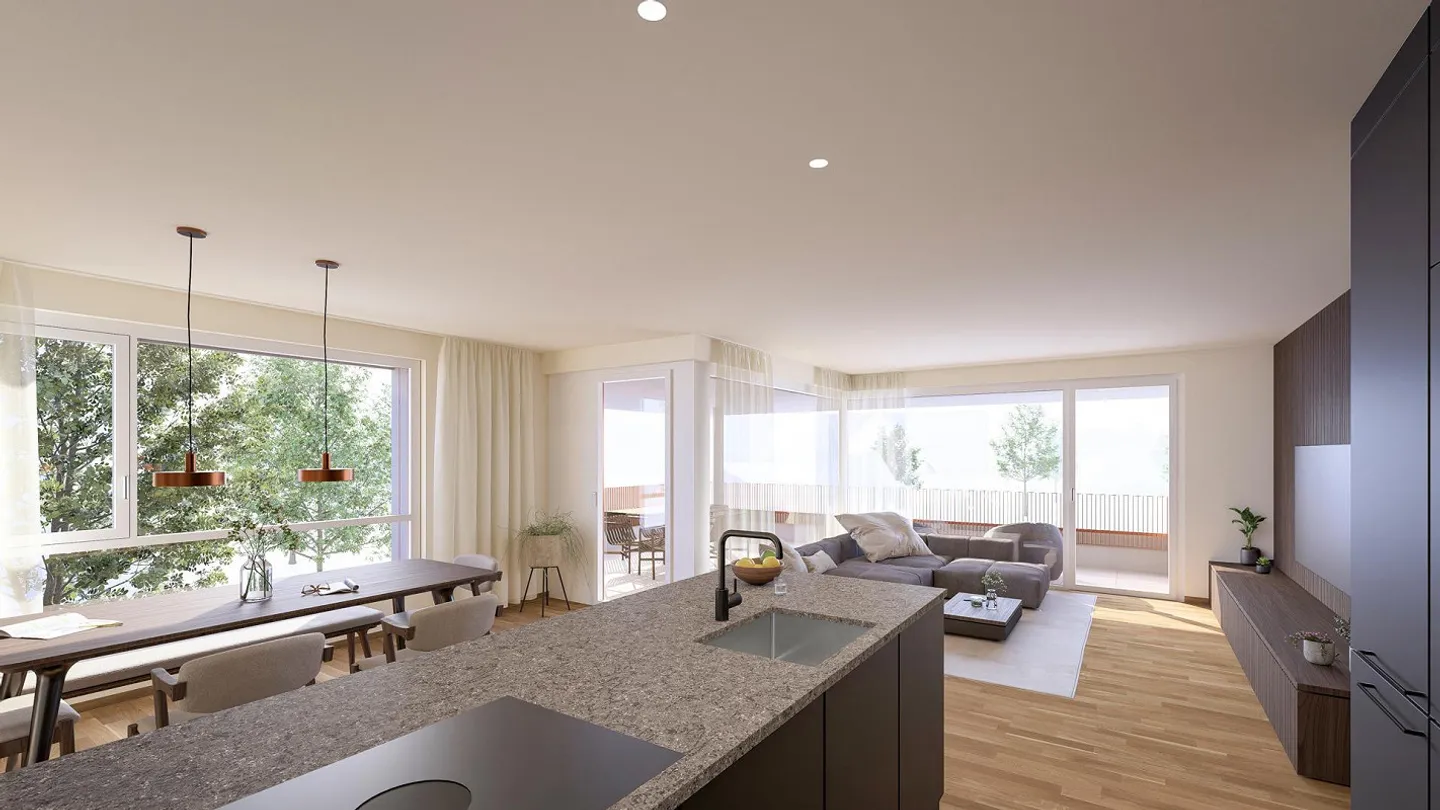 Moderne 3.5-Zimmer Wohnung mit Balkon - Foto 5 von 11