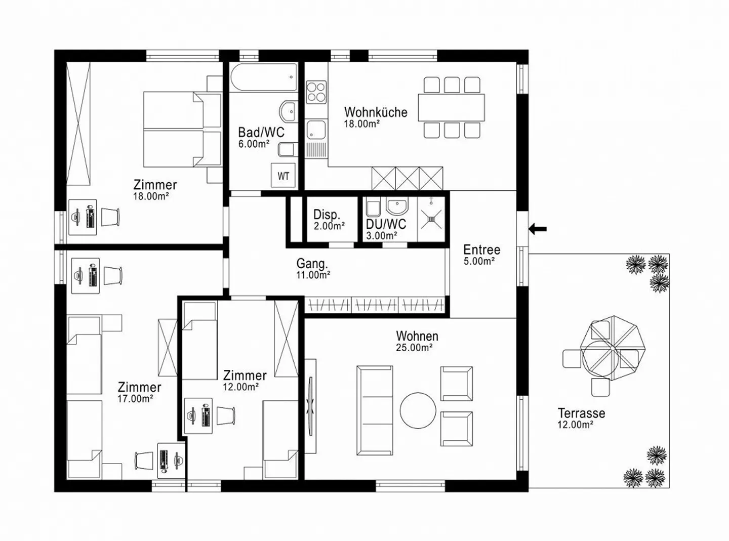 Appartamento moderno di 4,5 stanze all'ultimo piano - Foto 8 di 8