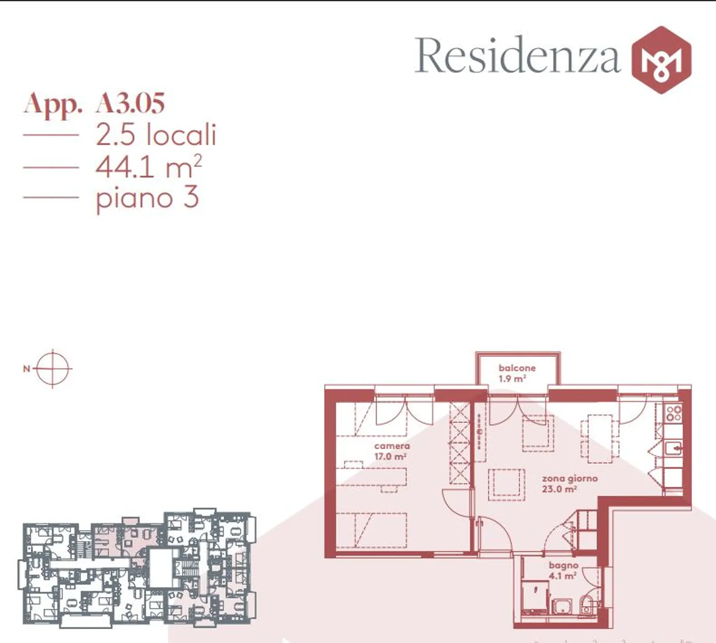 Viganello - Zu vermieten 2,5-Zimmer-Wohnung mit Balkon - Foto 3 von 4