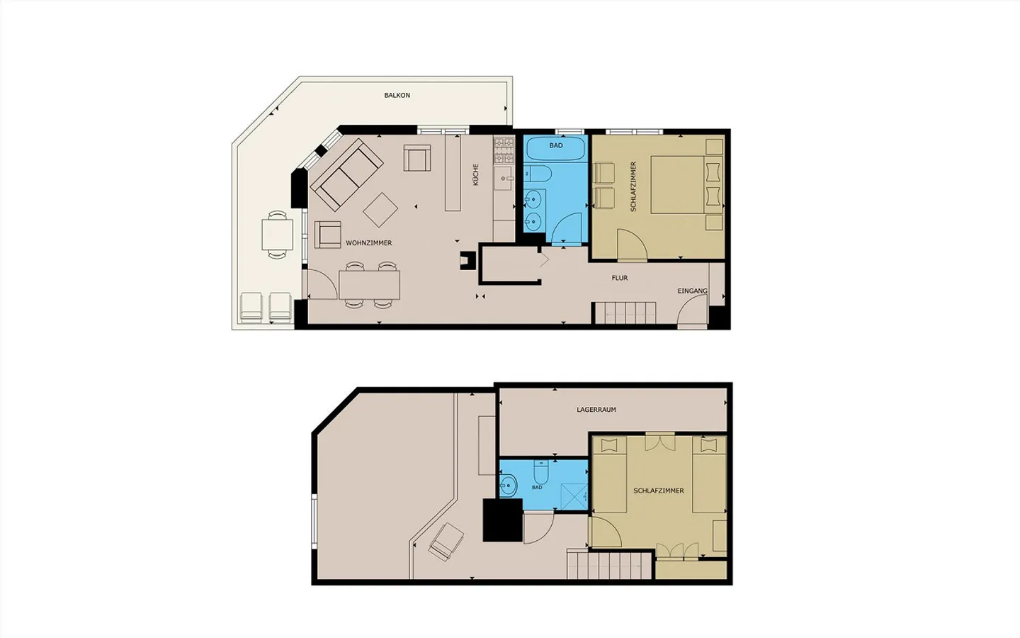 Appartement mansardé en duplex 3.5 dans un emplacement central - Photo 2 sur 2