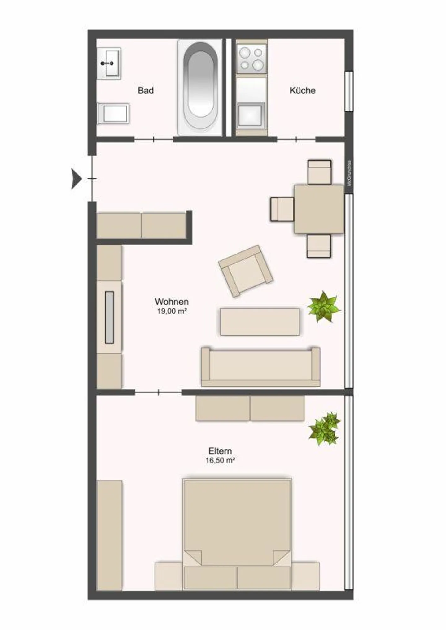 Appartement pratique d'une seule pièce dans un emplacement central - Photo 7 sur 7