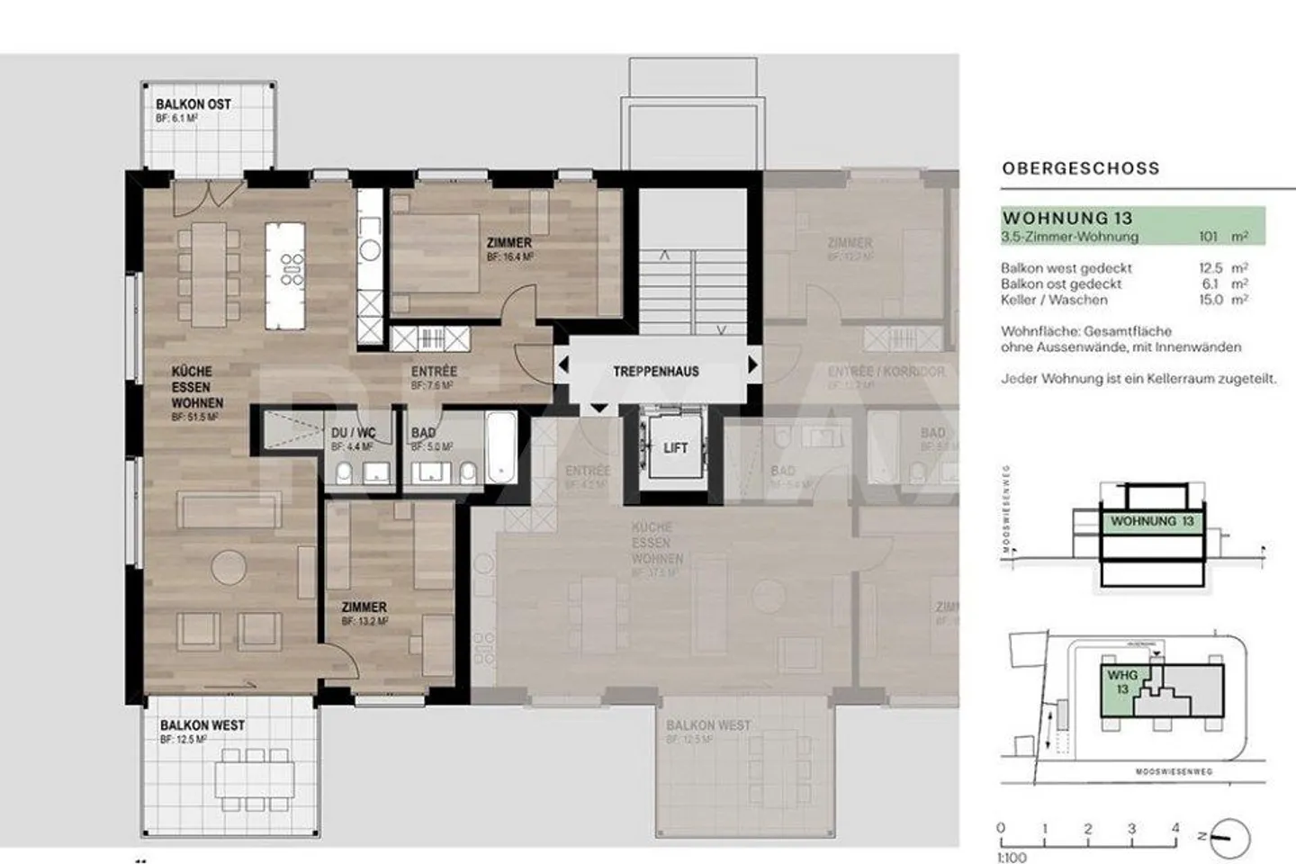 Living at Mooswiesenweg - bright 3.5-room apartment on the upper floor with two covered balconies - Photo 2 of 5