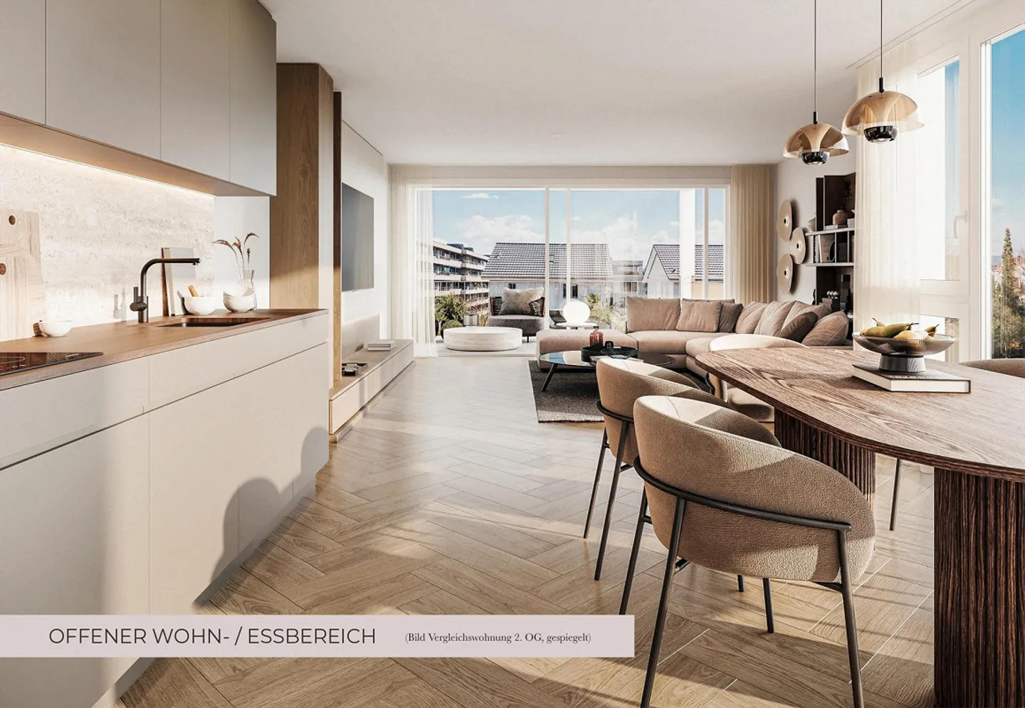 Appartement élégant de 3,5 pièces avec vue dégagée et beaucoup de lumière - Photo 2 sur 8
