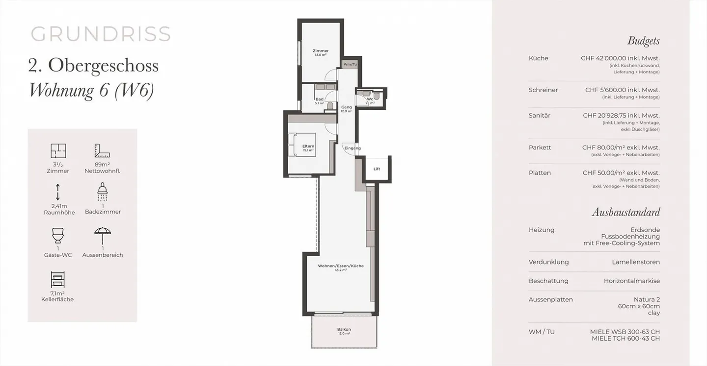 Appartement élégant de 3,5 pièces avec vue dégagée et beaucoup de lumière - Photo 8 sur 8