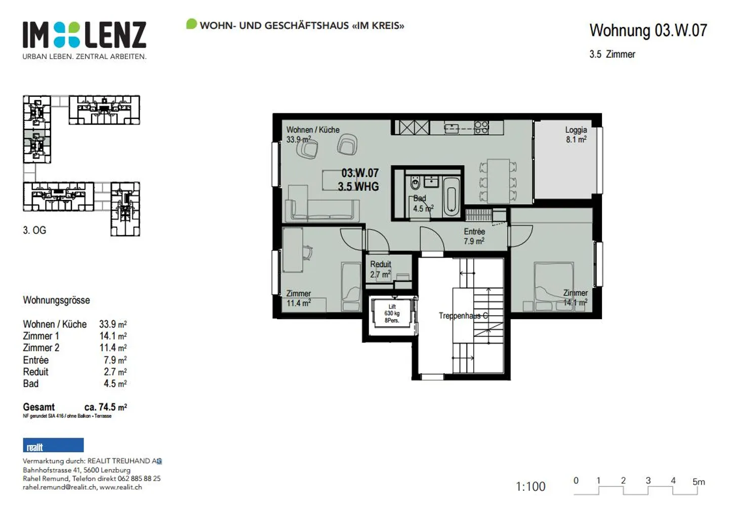 3.5 Room Apartment at Lenzburg Train Station - Photo 6 of 6