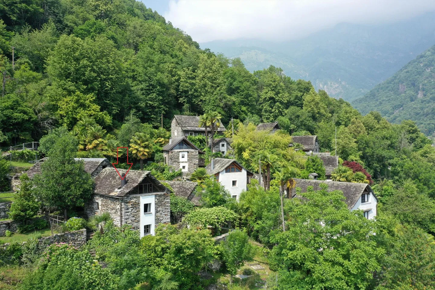 Very beautiful Rustico with a view of the reservoir "Lago di Vogorno" - Photo 1 of 18