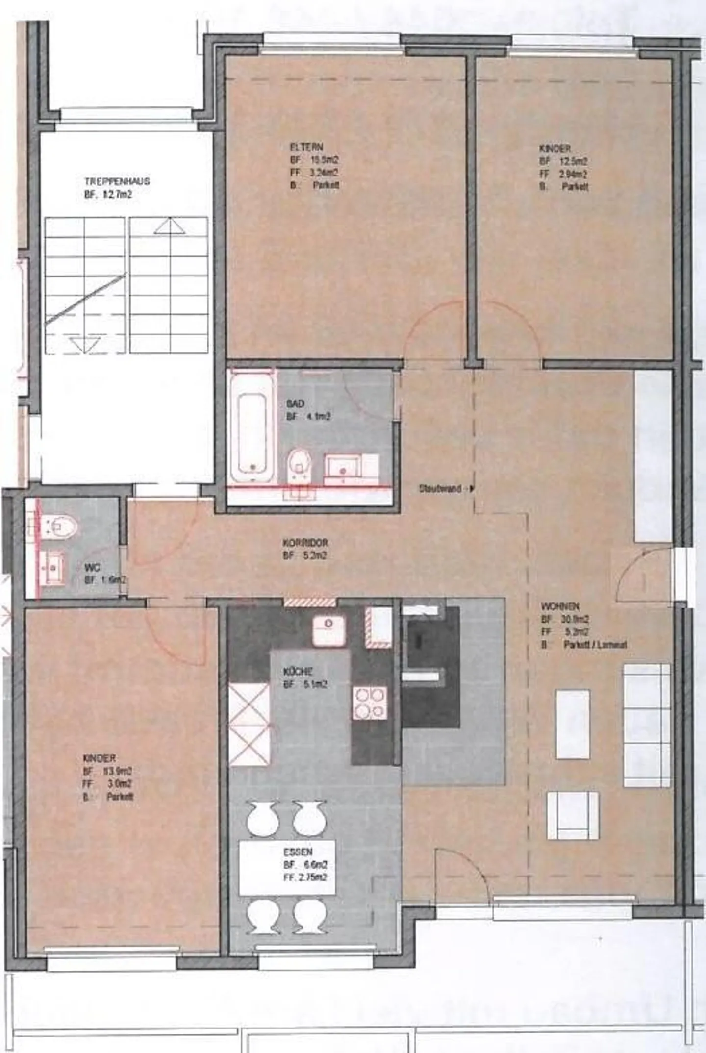 4.5-room penthouse apartment (104 m²) with large terrace - Photo 12 of 12