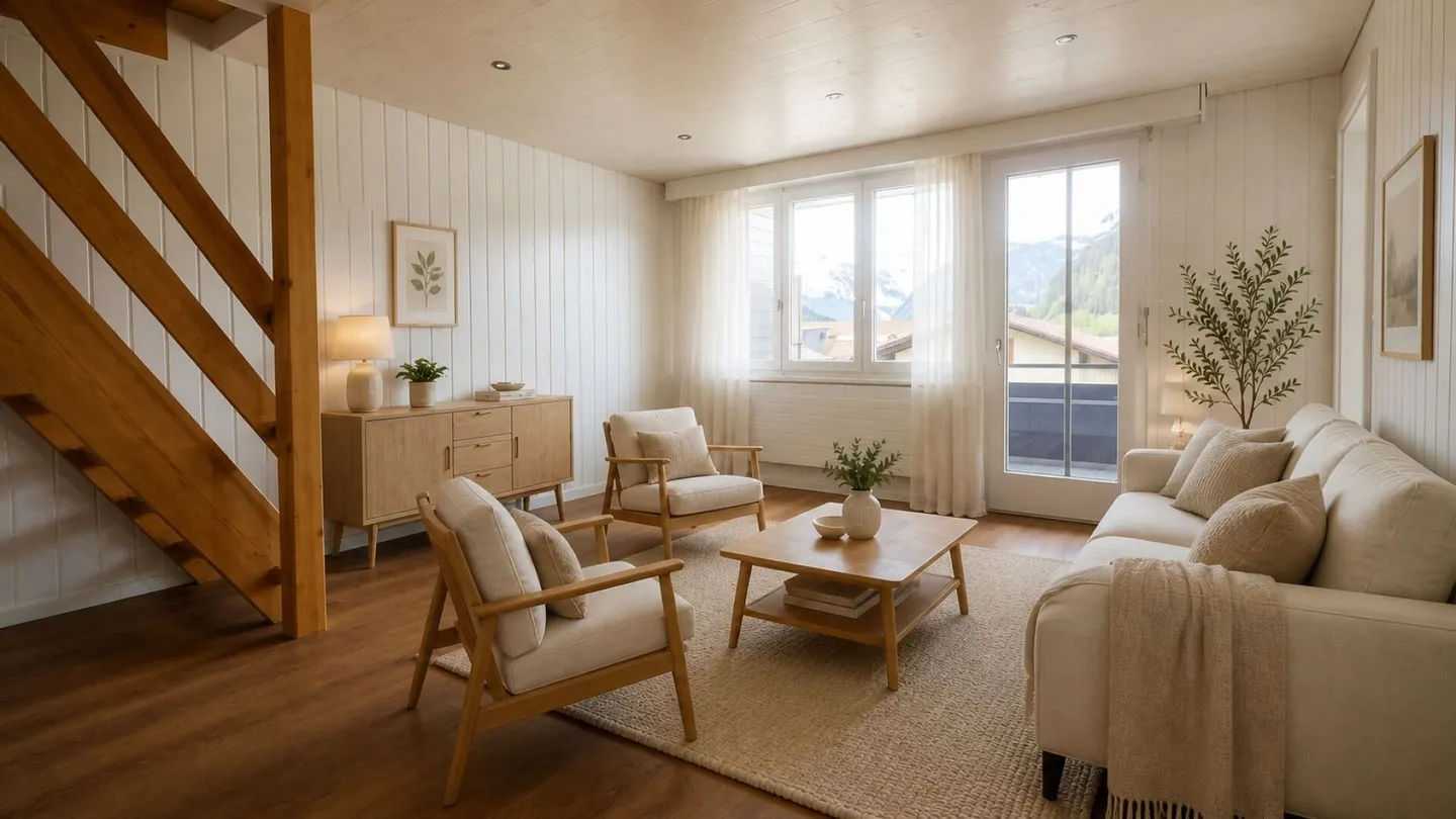APPARTEMENT MAISONETTE DE RÊVE AVEC BALCON ENSOLEILLÉ ET PANORAMA ALPIN - Photo 7 sur 18