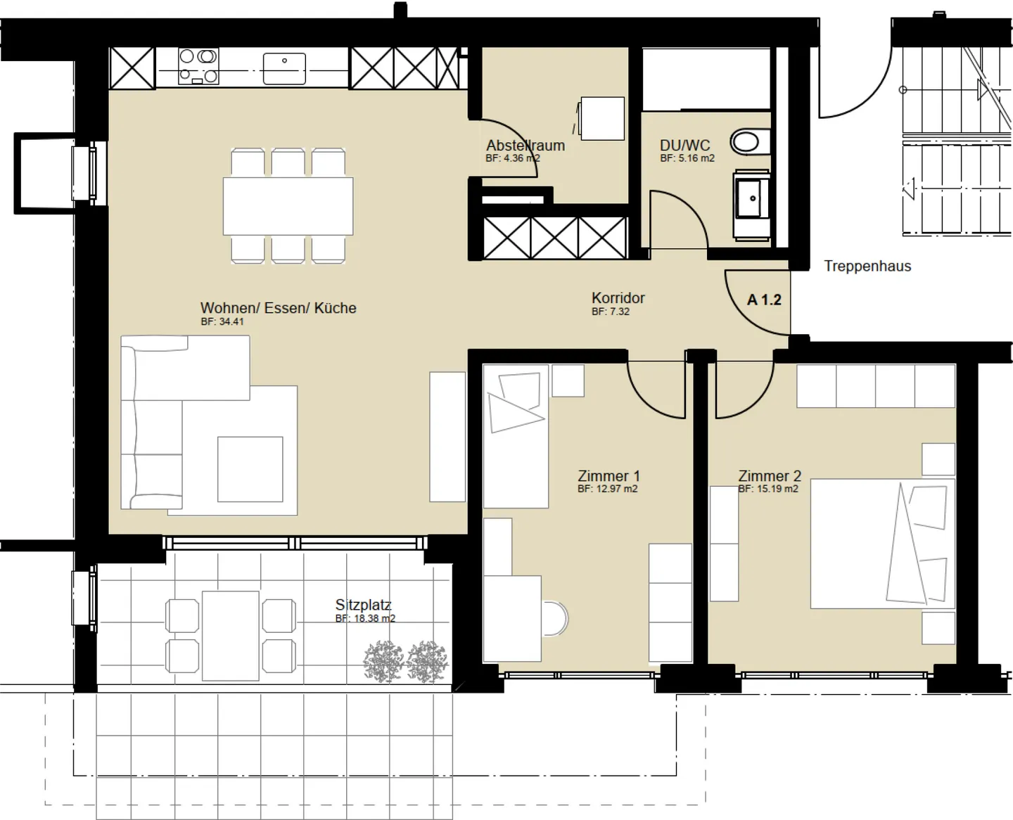 Appartamento 3,5 locali piano giardino (anno di costruzione 2025) - Foto 6 di 6