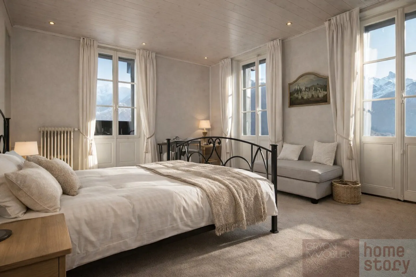 Bright 4.5 rooms in a renovated old hotel, center of Gryon - Photo 1 of 19