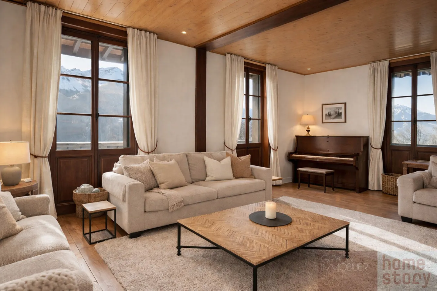 Bright 4.5 rooms in a renovated old hotel, center of Gryon - Photo 3 of 19