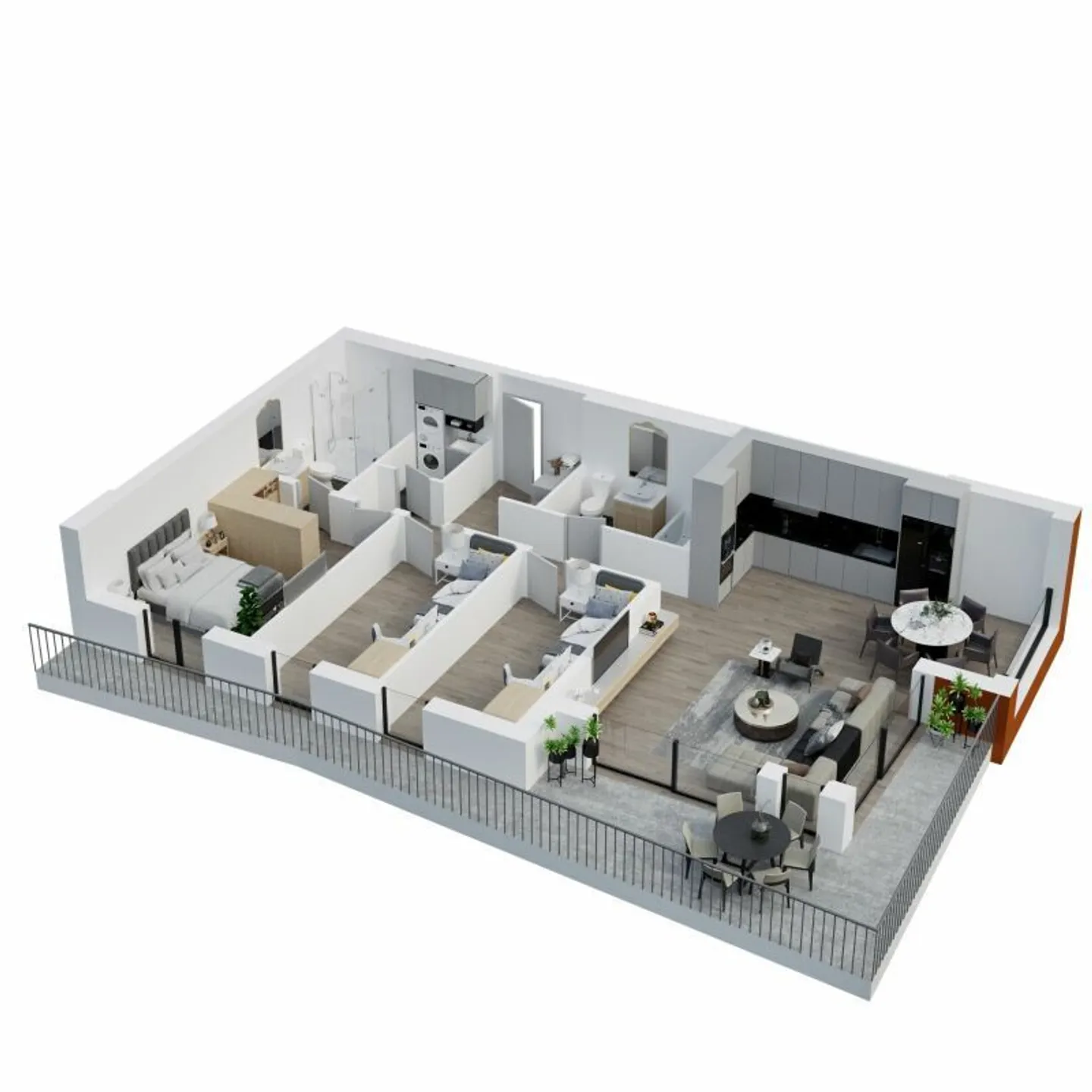 Magnifique appartement neuf de 4,5 pièces avec 27 m2 de balcon. - Photo 6 sur 7