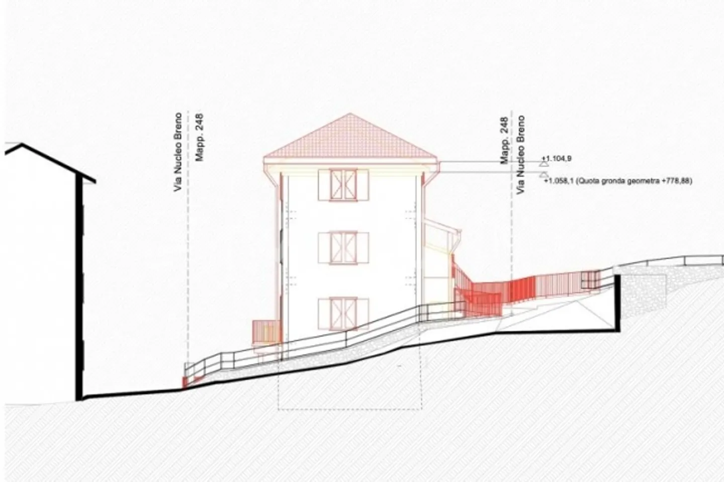 Terrain avec projet autorisé pour maison bifamiliale - Breno - Photo 3 sur 5
