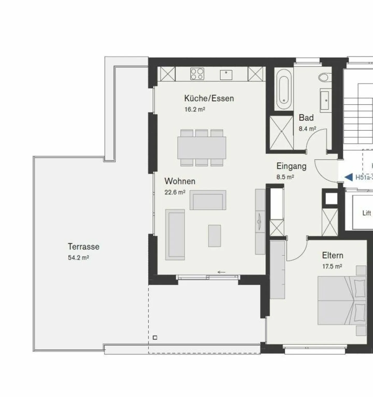 Vivre proche de la nature, vivre moderne - Appartement en attique de 2,5 pièces avec grande terrasse - Photo 8 sur 8