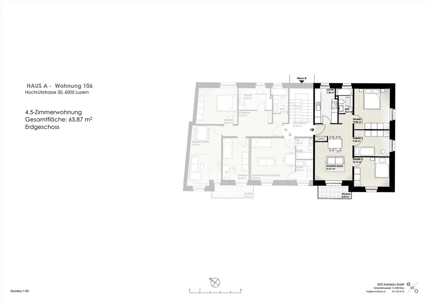 Exclusive 4.5-room apartment with balcony, Lucerne - Photo 7 of 9