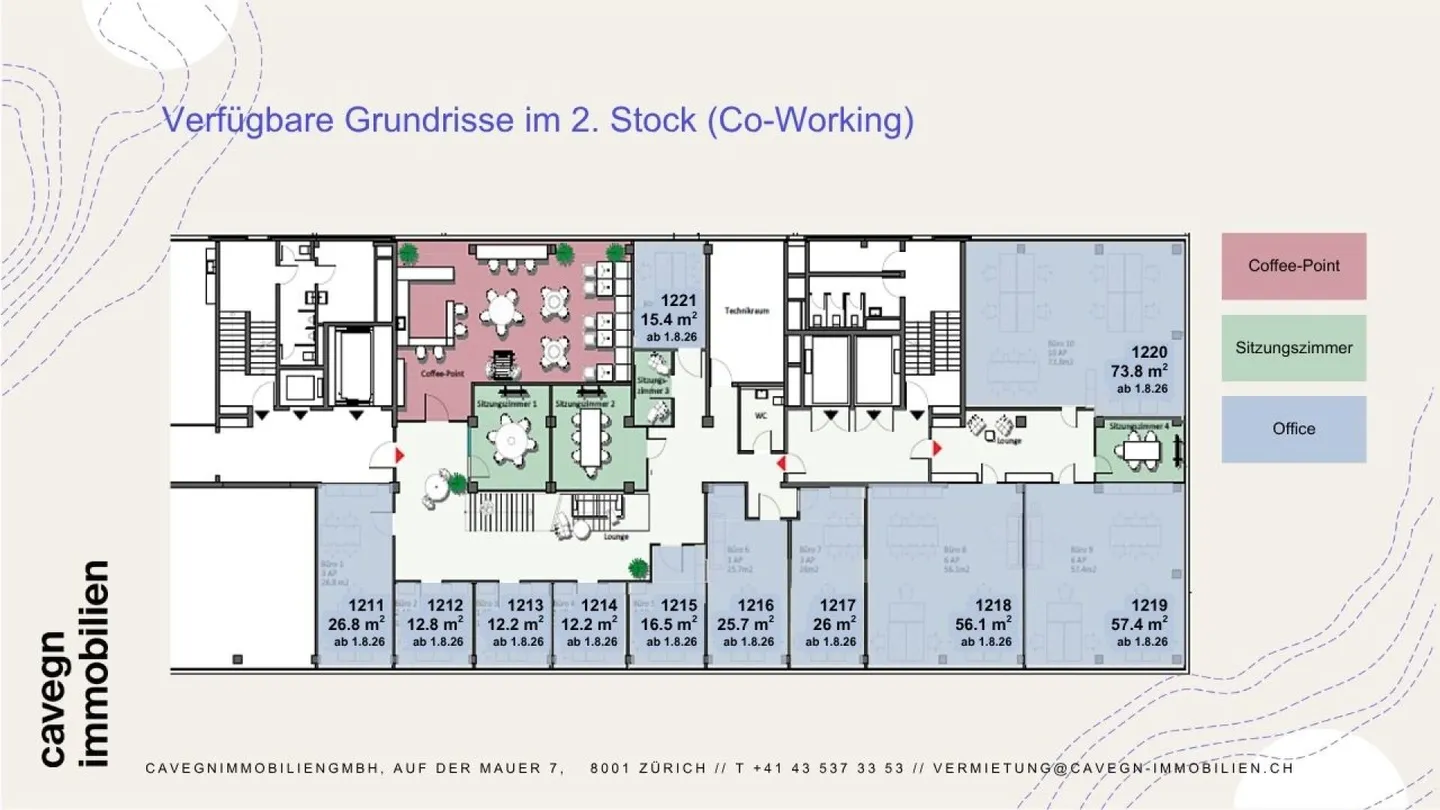 Travaillez intelligemment à Regensdorf - espaces de bureau flexibles à partir de 12 m² incluant une zone communautaire - Photo 1 sur 2