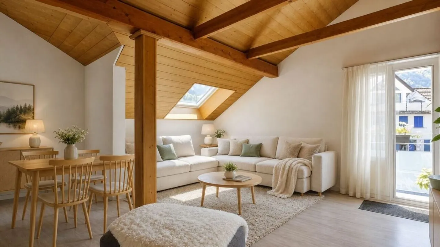 Grosszügige Dachwohnung mit Bergblick - Foto 7 von 20