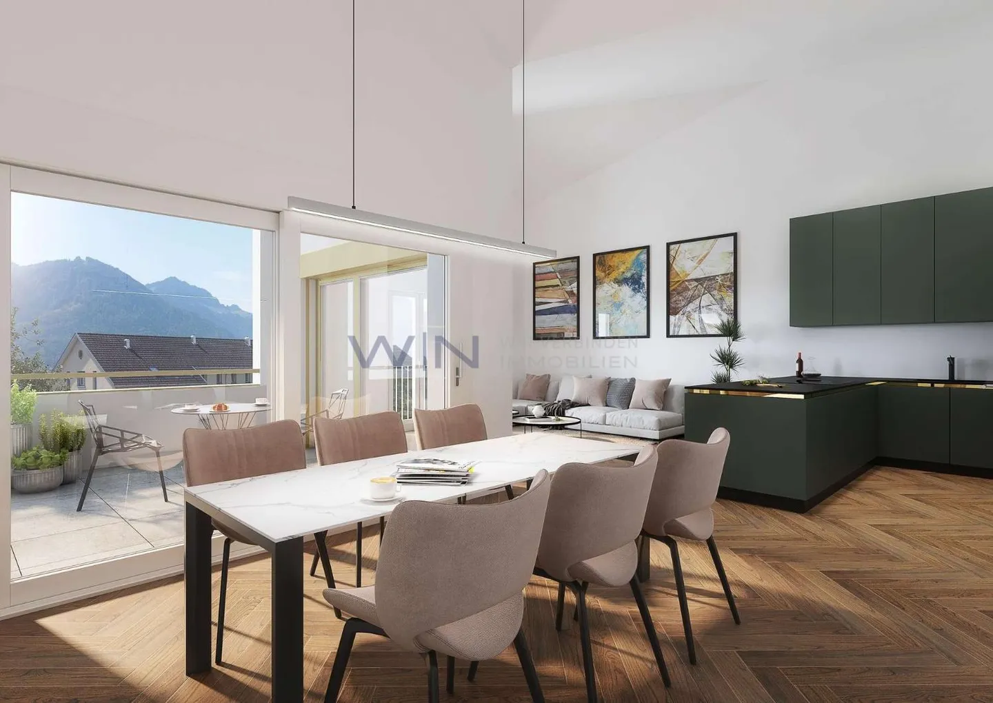 Modernes Attikawohnung in Schänis - Foto 1 von 6