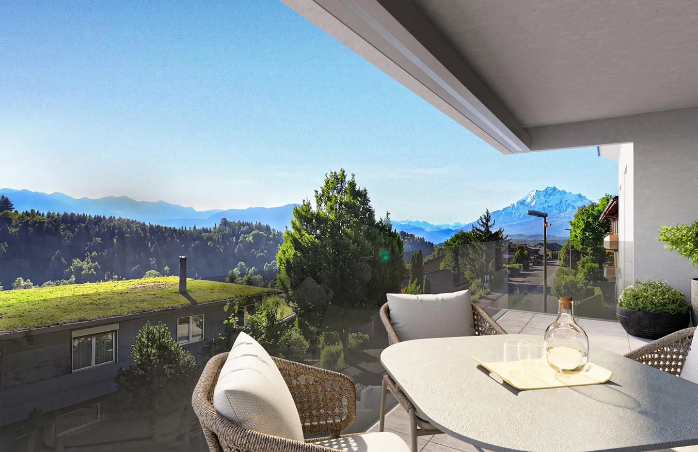 Nouveau projet de construction PRISMA7 - Appartement de 4,5 pièces au 2ème étage avec vue sur la montagne - Photo 1 sur 4