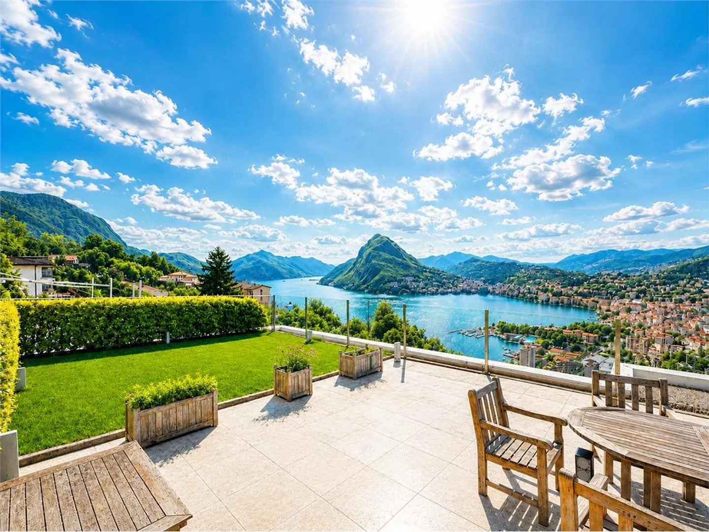 Attico esclusivo con giardino sul tetto e vista panoramica sul lago di Lugano - Foto 1 di 12