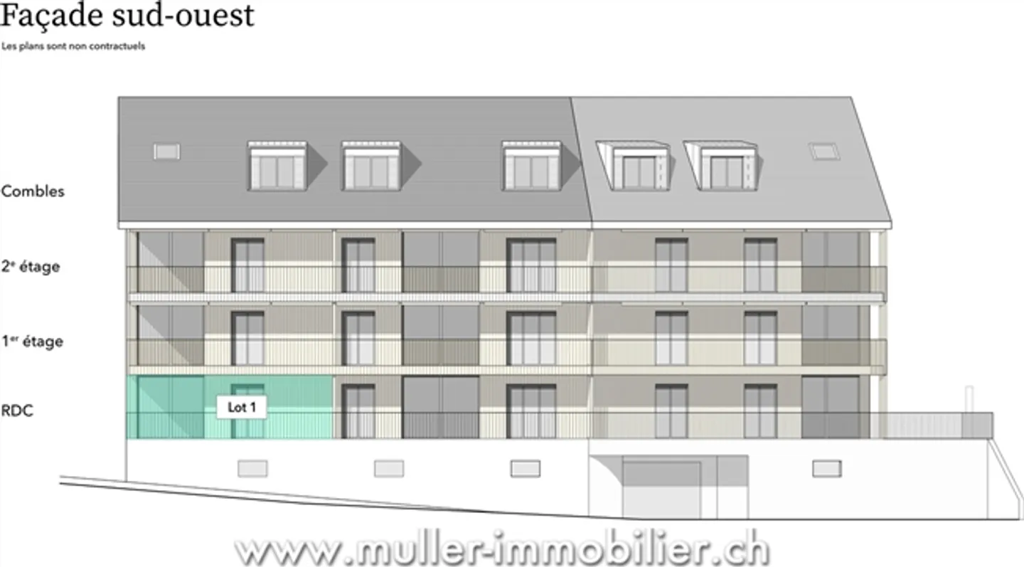 Charming 3-room apartment with two gardens Construction in progress - Photo 4 of 13