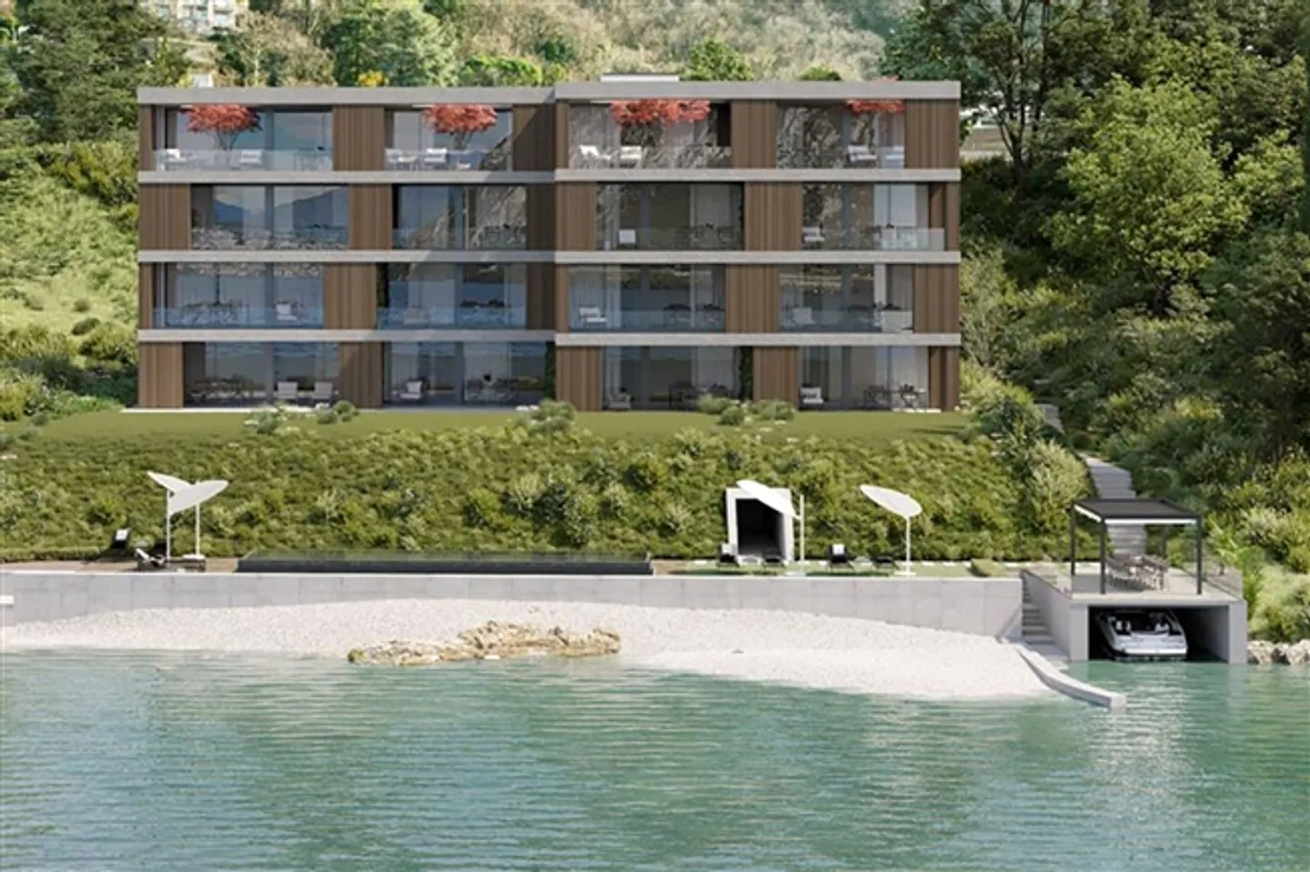 New prestigious residence directly on Lake Lugano 5.5 room apartments - Photo 2 of 18