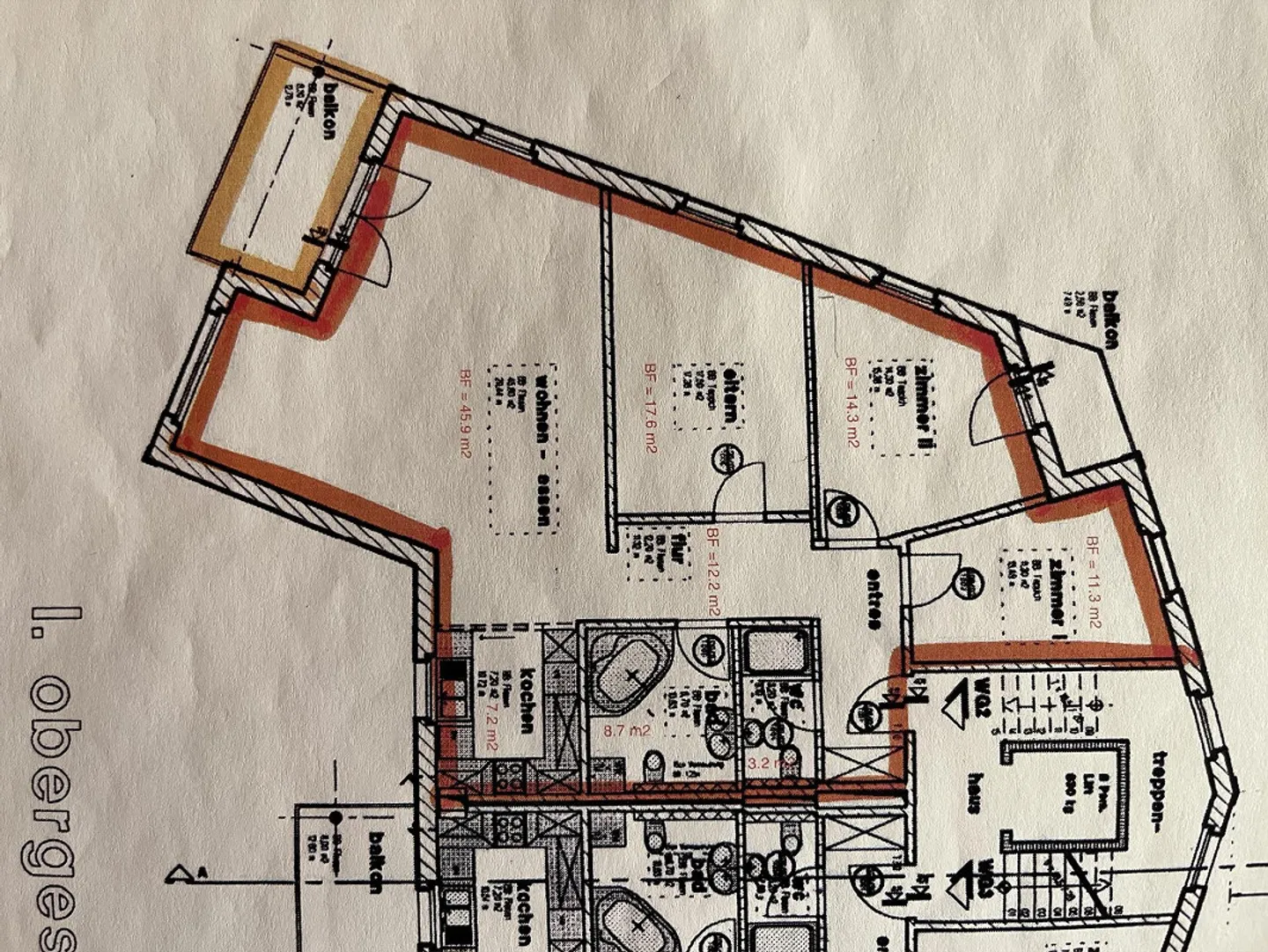 4,5 Zi-Whg mit originellem Grundriss, Nähe Bhf Rorschach - Stadt - Foto 2 von 11