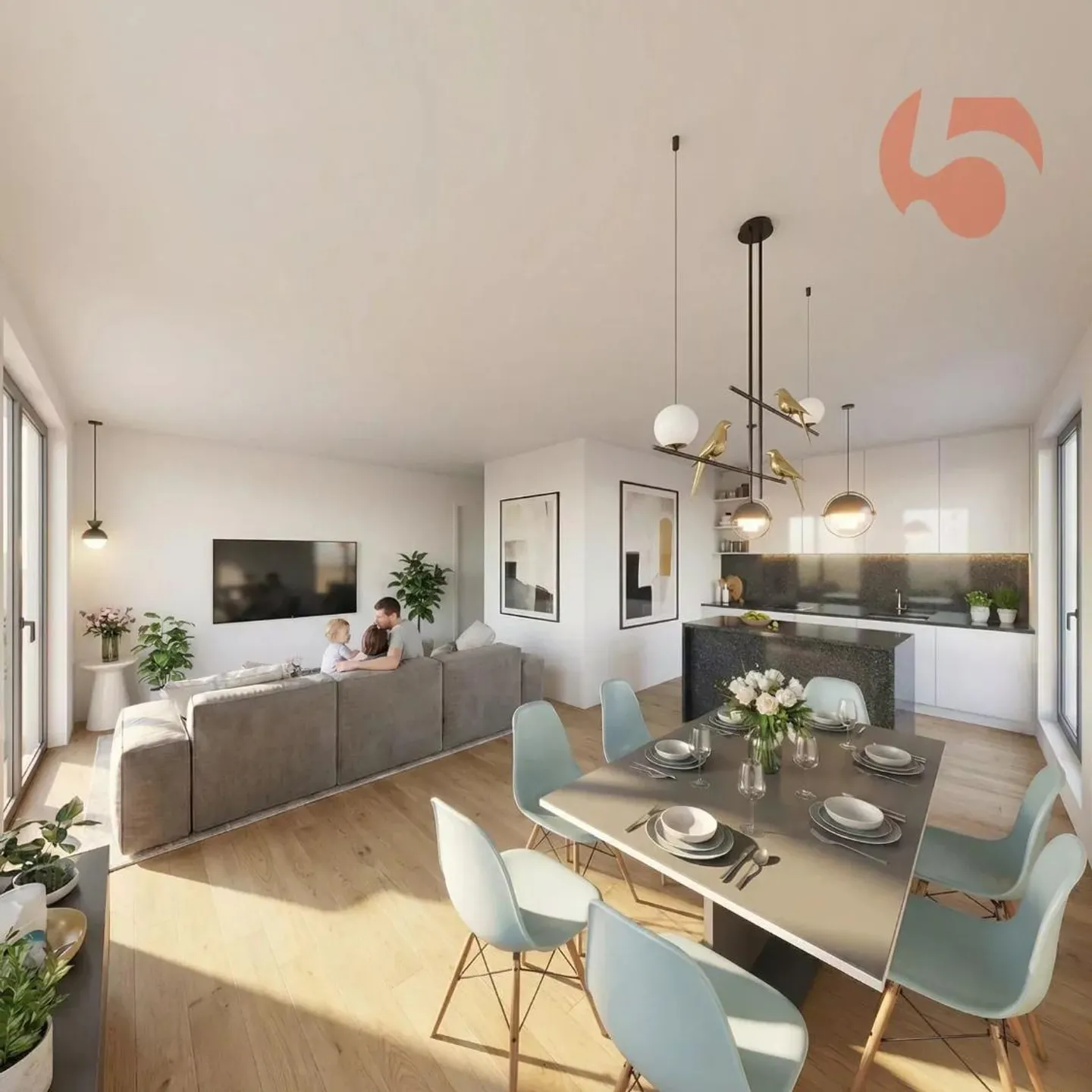 Neues Duplex-Apartment mit Balkon - Foto 4 von 5