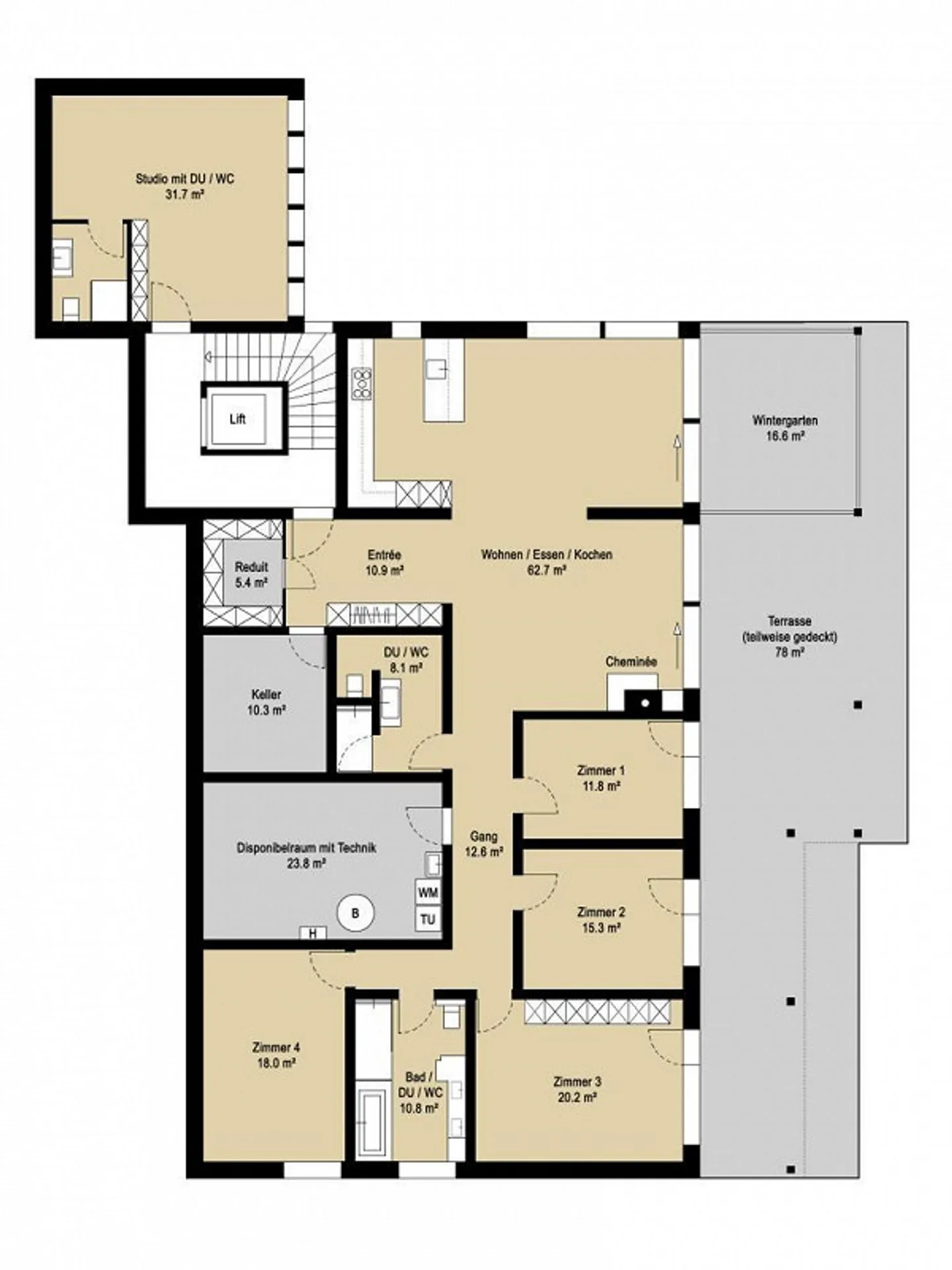 Exclusive terrace apartment with breathtaking views into the greenery - Photo 8 of 9