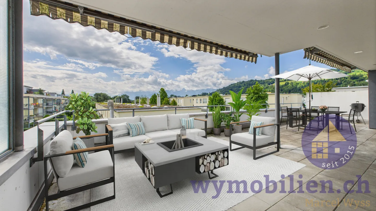 Dreamlike 4.5-room penthouse apartment with mountain view in Münsingen - Photo 2 of 12