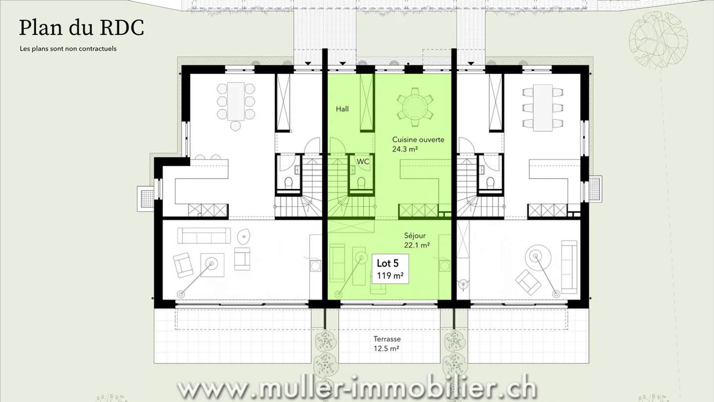 Sale of 15 row villas with 5 and 6 rooms in Le Mouret - Photo 4 of 13