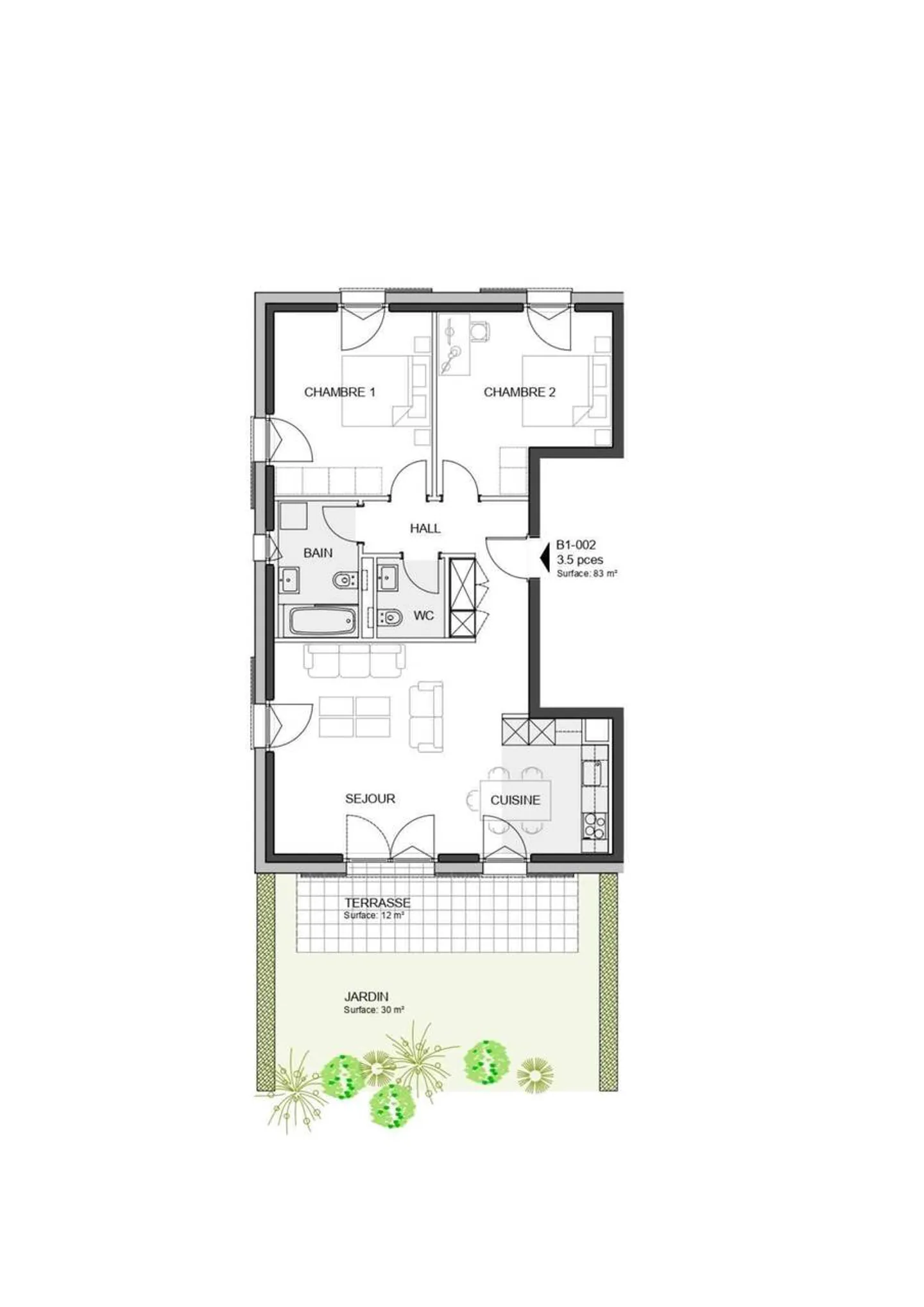 3.5 Room New Apartment with Garden & Terrace in Denges - Photo 3 of 7