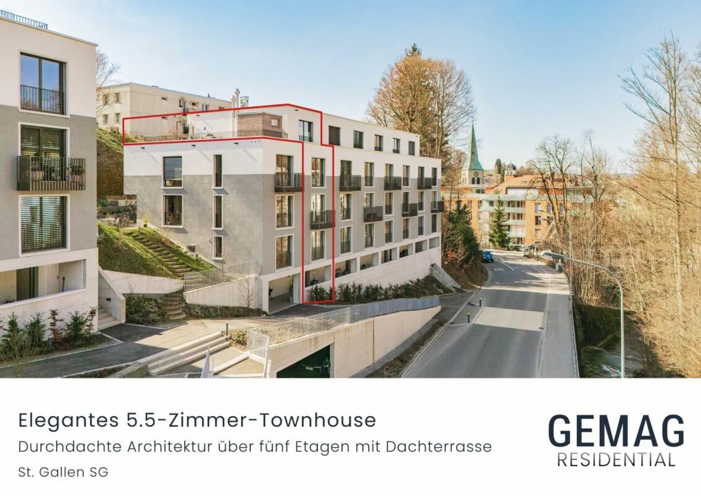 Elegantes 5.5-Zimmer-Townhouse in St. Georgen - Foto 1 von 12