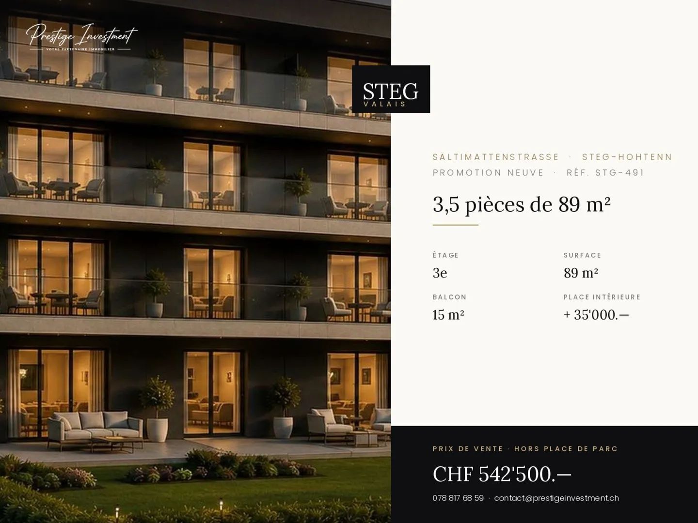 STEGref491 - 3.5 rooms of 89 m², top floor, CHF 542,500.-- copy - Photo 1 of 5