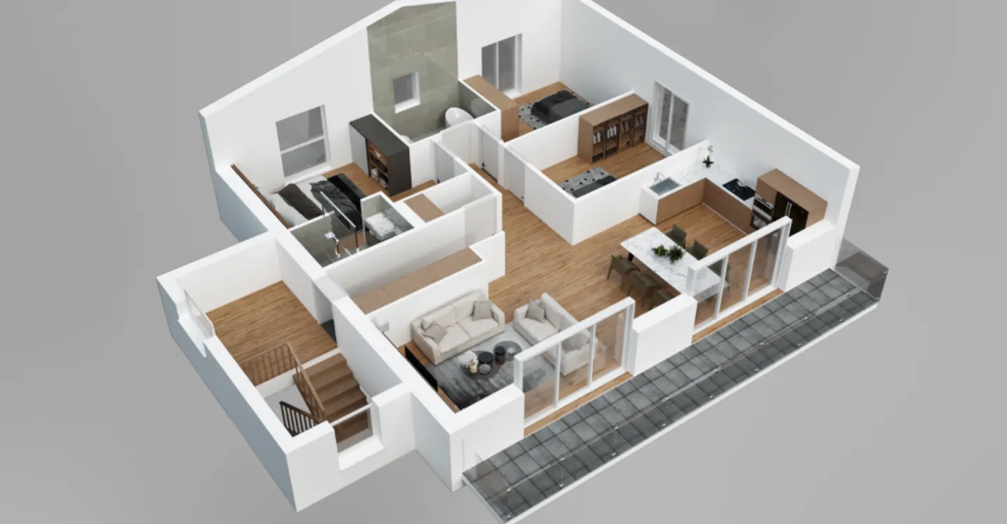 Appartement de 4,5 pièces dans les combles aux Neyres - Photo 2 of 6