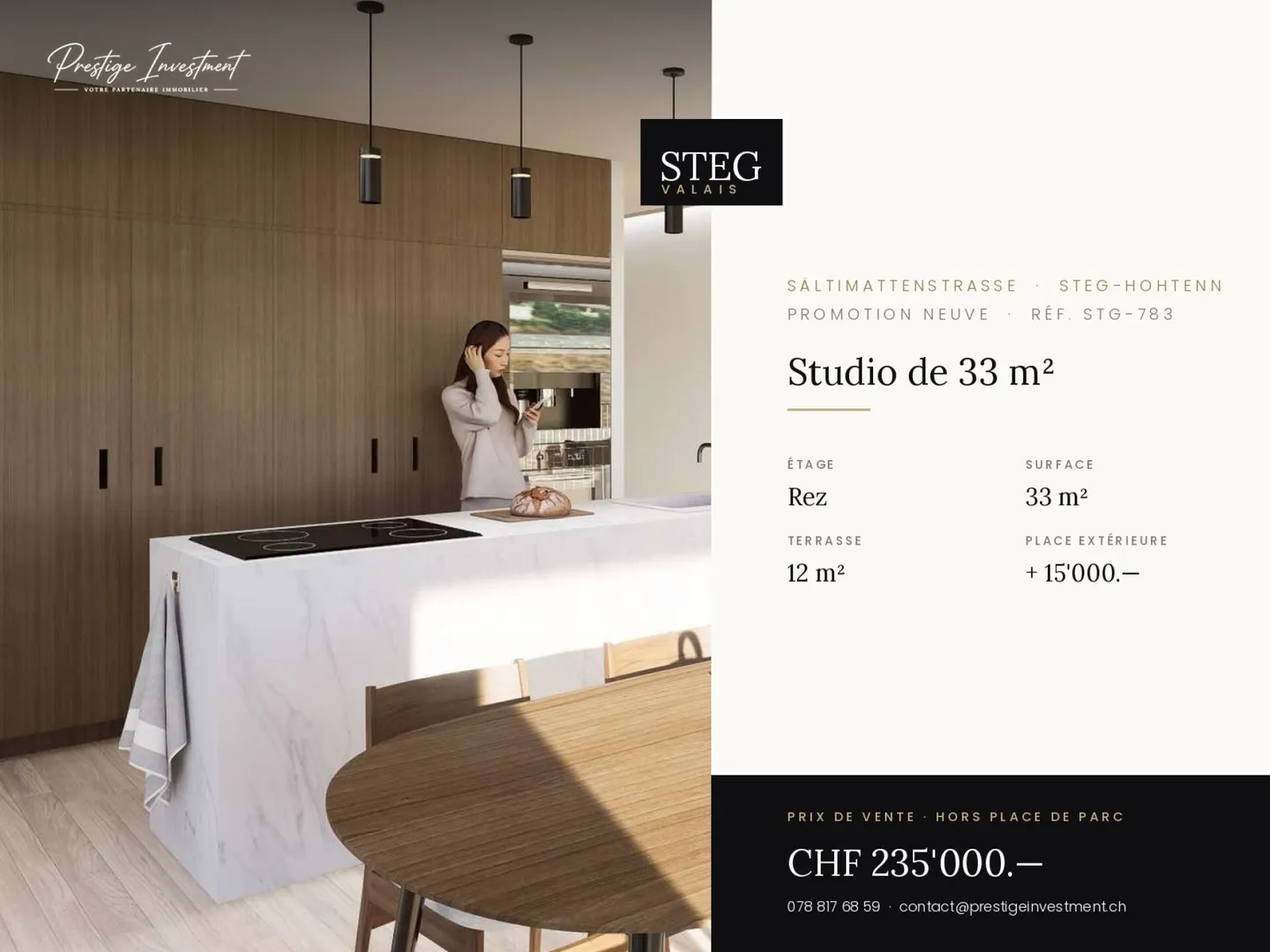 STG-783 ? Studio de plain-pied, terrasse, CHF 235'000.-- - Foto 1 von 5