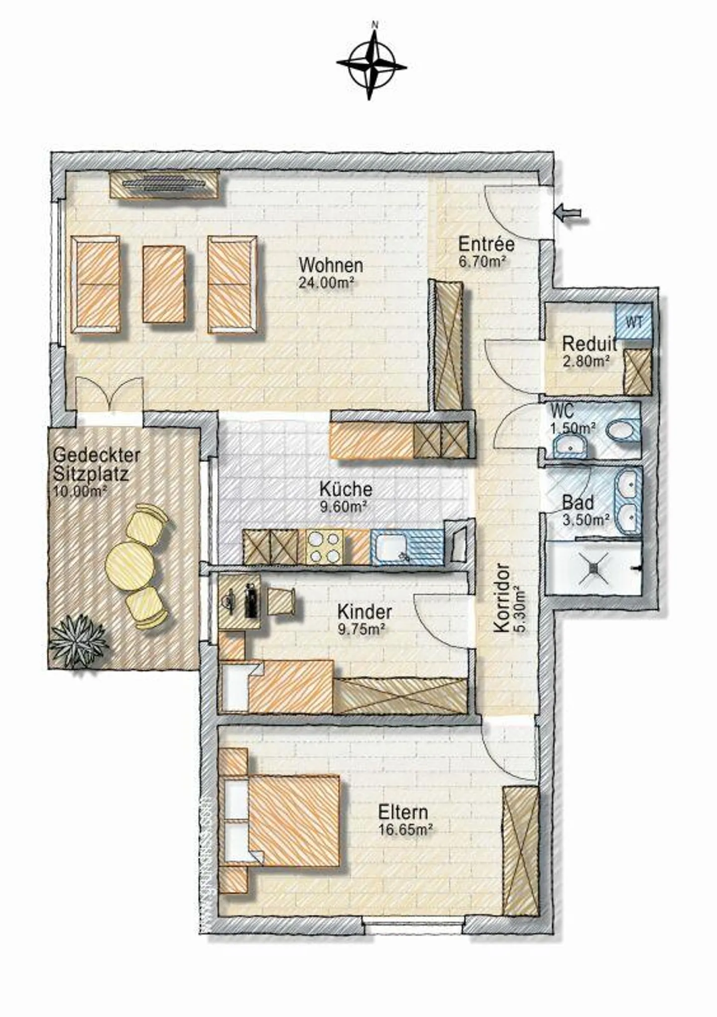 Appartement 3.5 pièces entièrement rénové avec ambiance lumineuse et plan d'étage bien pensé - Photo 8 sur 9