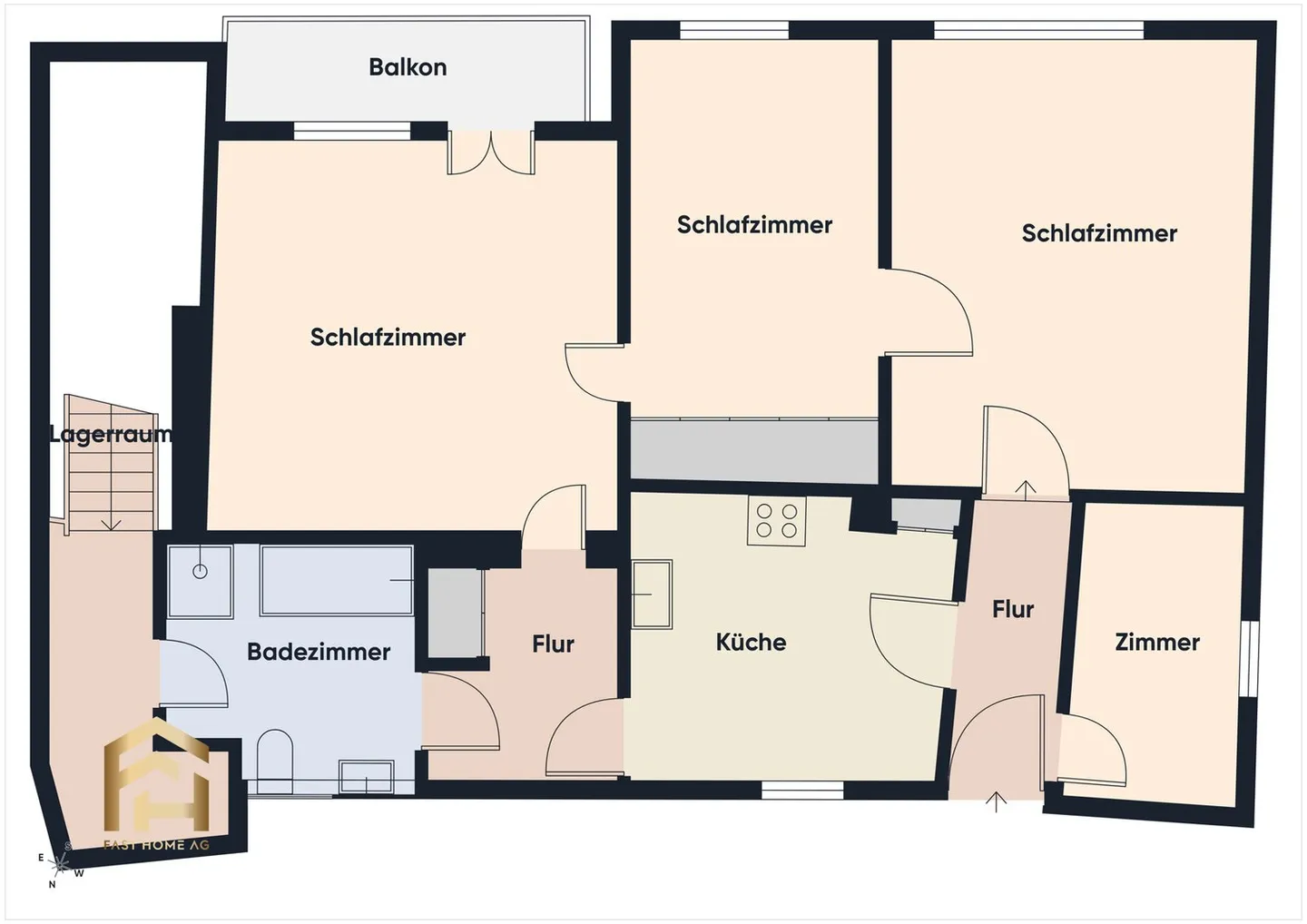 Charmant appartement de 4,5 pièces avec une belle vue et beaucoup de rangement - Photo 11 sur 13