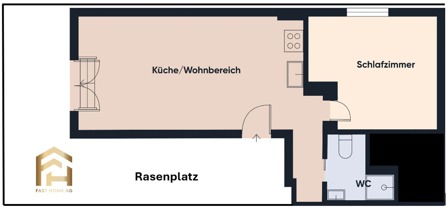 Exklusive 2.5-Zimmer-Wohnung mit Gartenambiente - Foto 8 von 13