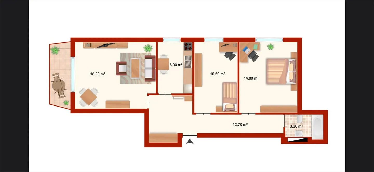 3-room apartment - Photo 6 of 6