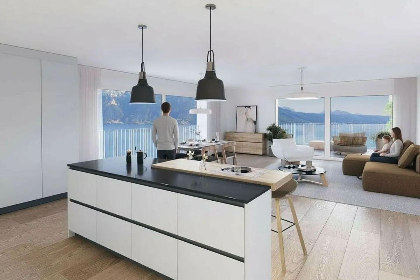 Prestigioso appartamento 5.5 con immensa terrazza al piano terra - Vista panoramica sul lago - Foto 2 di 6