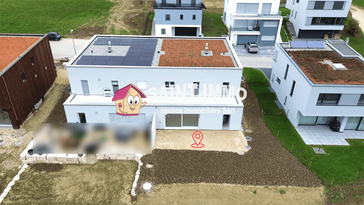 Minergie Terraced Villa with 5.5 Rooms (158 m2) with Large Terrace, Garden and Garage in Cortébert - Photo 24 of 25