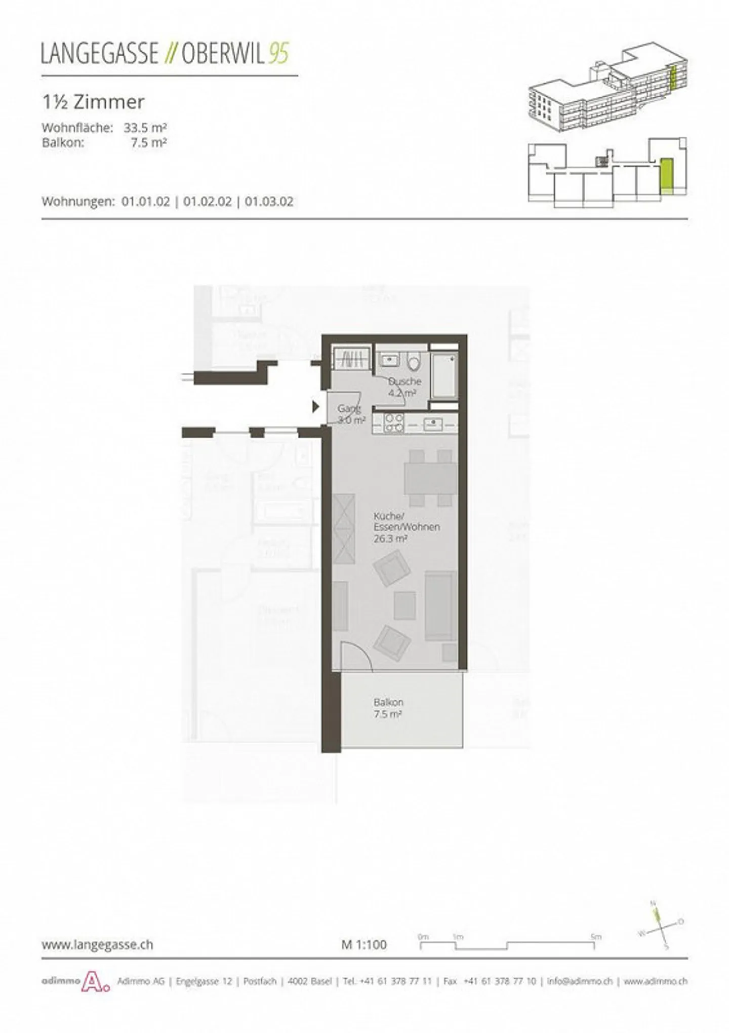 Helle 1.5 Zimmerwohnung - Foto 4 von 4