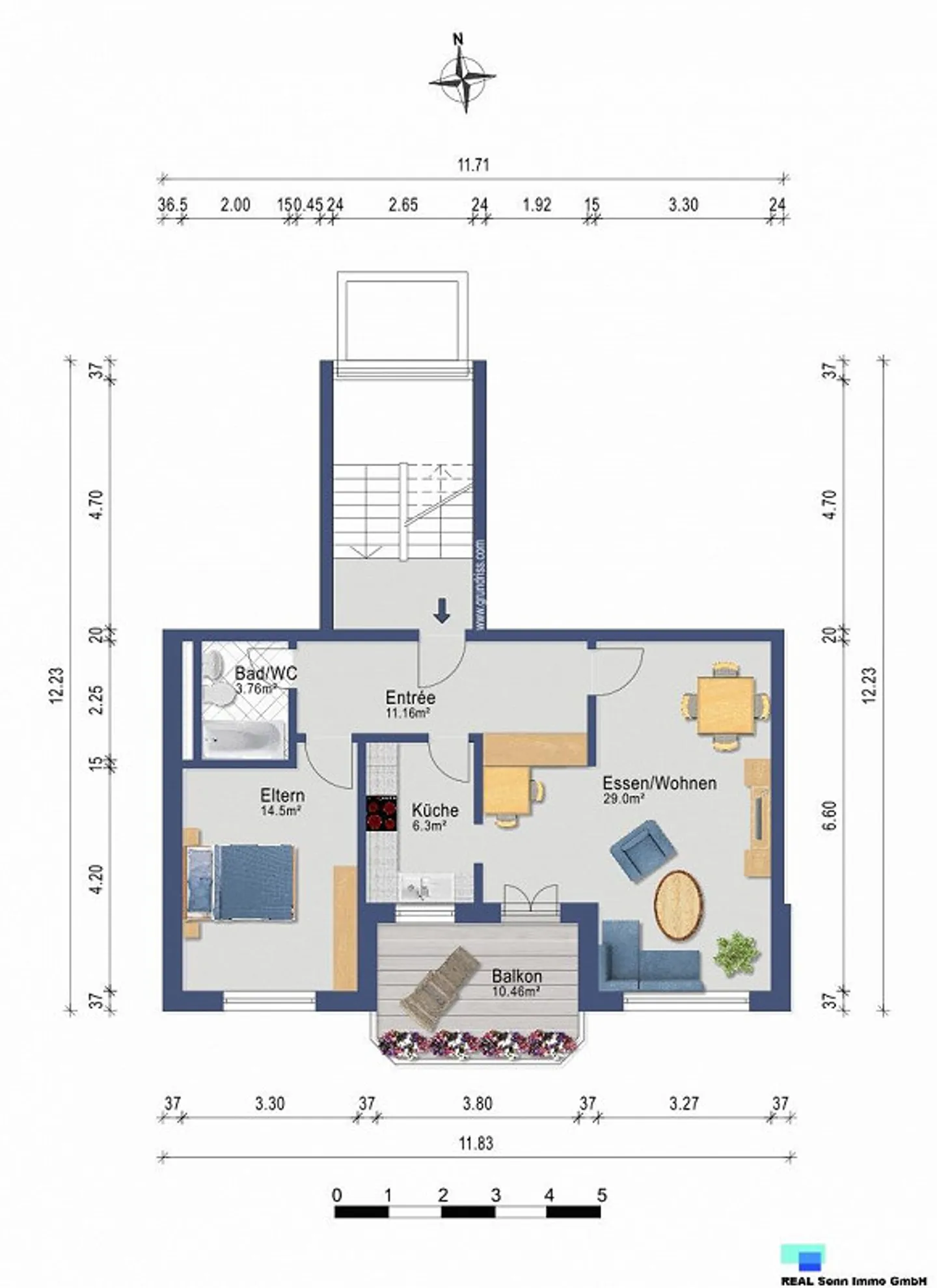 Ideale per te! Appartamento al piano terra di 2,5 locali con patio - Foto 8 di 8