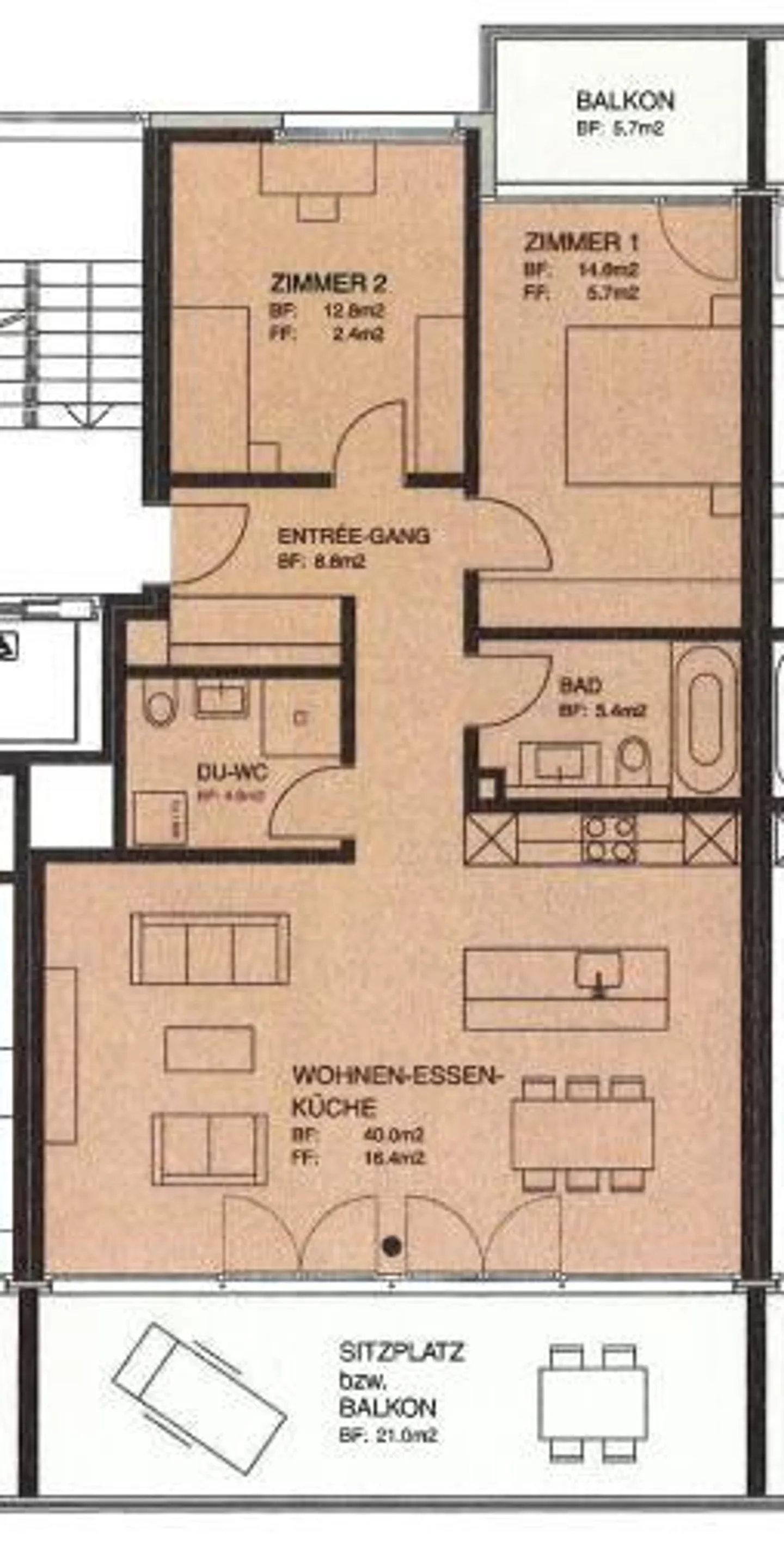 Appartement 3.5 pièces au 2ème étage dans un emplacement central à Kreuzlingen - Photo 12 sur 13