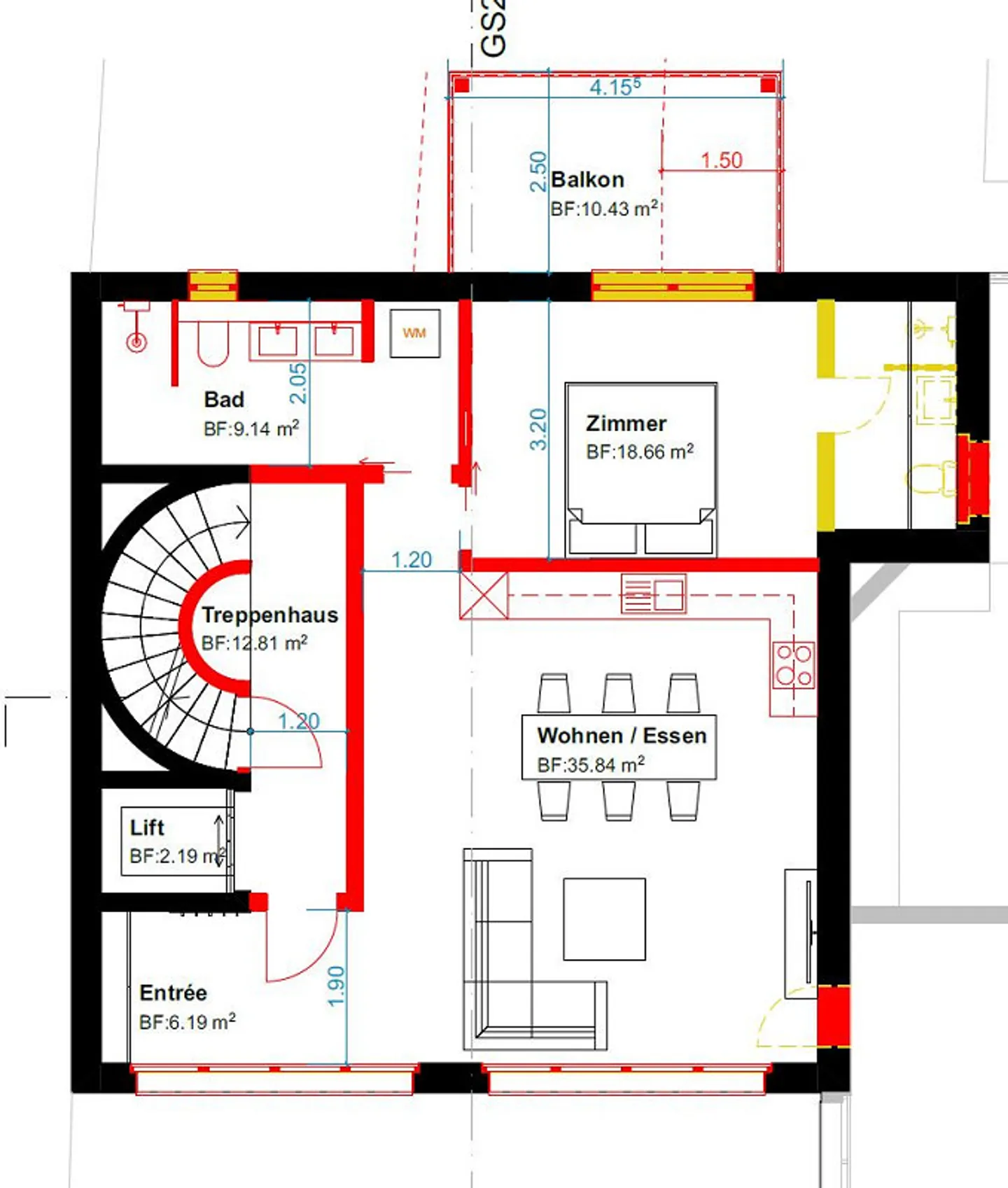 Completely renovated 2.5 room apartment with large covered balcony and lift - Photo 8 of 8