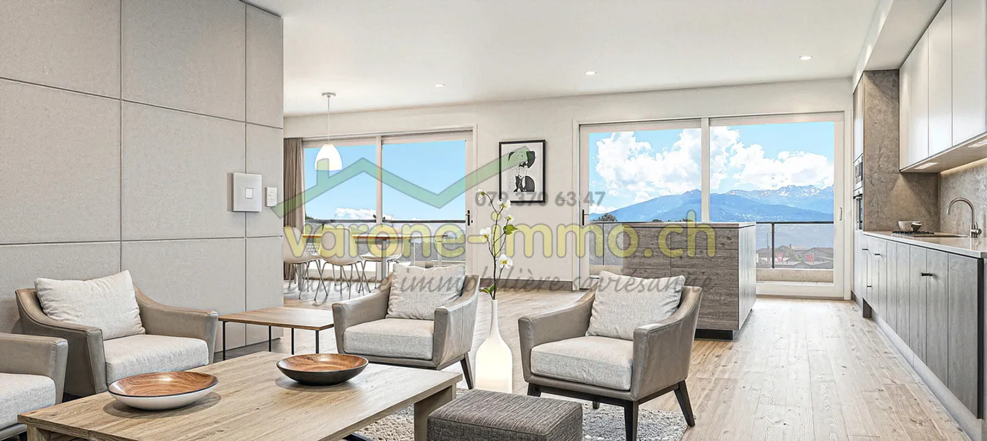 Appartamento attico in nuova residenza Minergie a Savièse - Foto 3 di 11